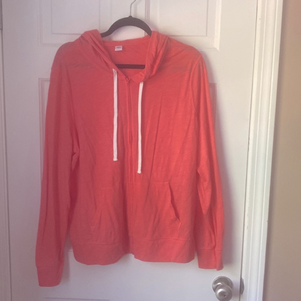 Old Navy coral, lightweight hoodie.